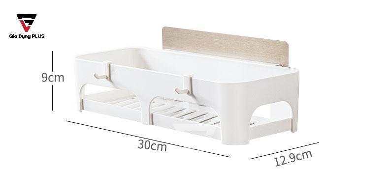 Kệ nhựa ABS chữ nhật dán tường,đa năng màu trắng của ShuangQuing | Kích thước của sản phẩm