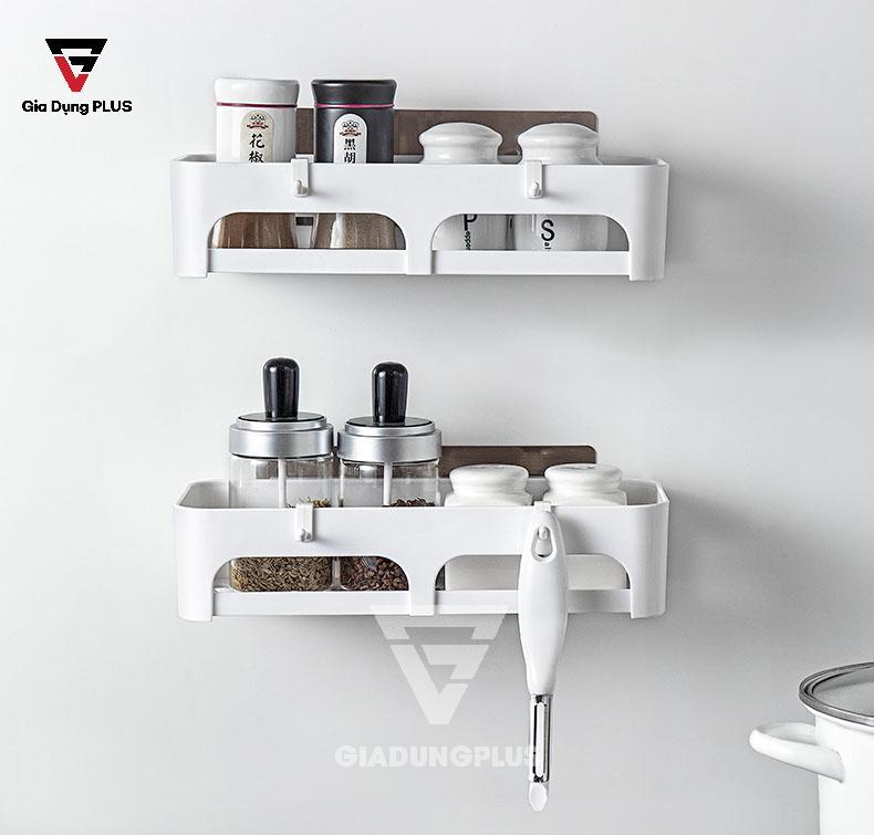 Kệ nhựa ABS chữ nhật dán tường,đa năng màu trắng của ShuangQuing | Dùng cho phòng bếp tiện lợi