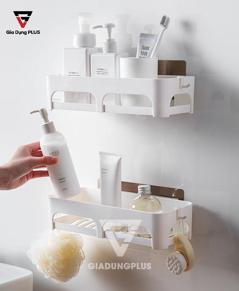 Kệ nhựa ABS chữ nhật dán tường,đa năng màu trắng của ShuangQuing | Phòng tắm trở nên gọn gàng