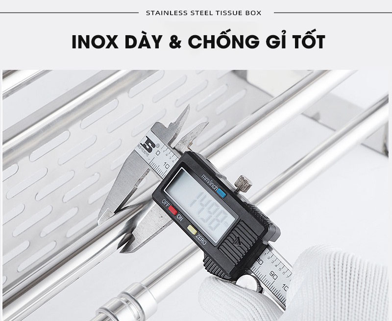 Kệ đựng đồ đa năng inox, kèm thanh treo khăn cho phòng tắm Moyang | Inox dày và chống gỉ tốt