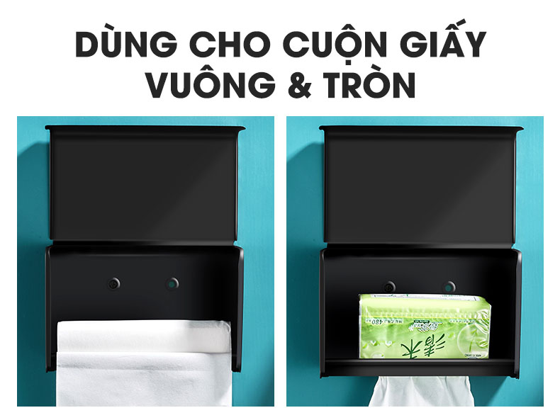 Sản phẩm có thể dùng cho cả loại giấy cuộn tròn & hộp giấy vuông