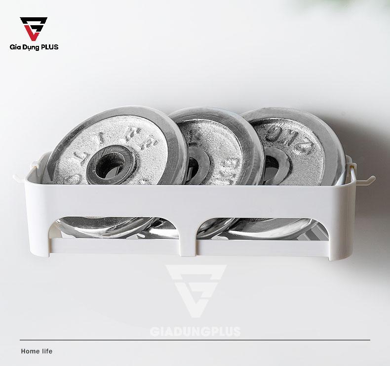 Kệ nhựa ABS chữ nhật dán tường,đa năng màu trắng của ShuangQuing | Dán tường chịu lực tới 10kg