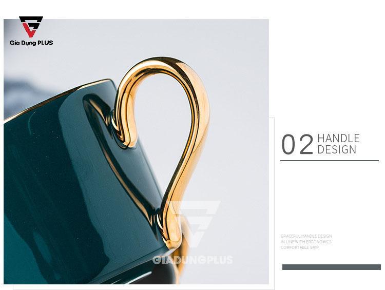 Bộ Ấm Trà Cao Cấp & Cực Đẹp Bằng Sứ - Màu Xanh Ngọc Lục Bảo Sang Trọng - Phong Cách Quý Tộc Bắc Âu | Có màu xanh ngọc lục bảo, điểm nhấn pha trộn màu vàng