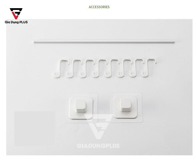 Các thành phần của Giá Treo Đa Năng Dán Tường 8 Móc Nacchan