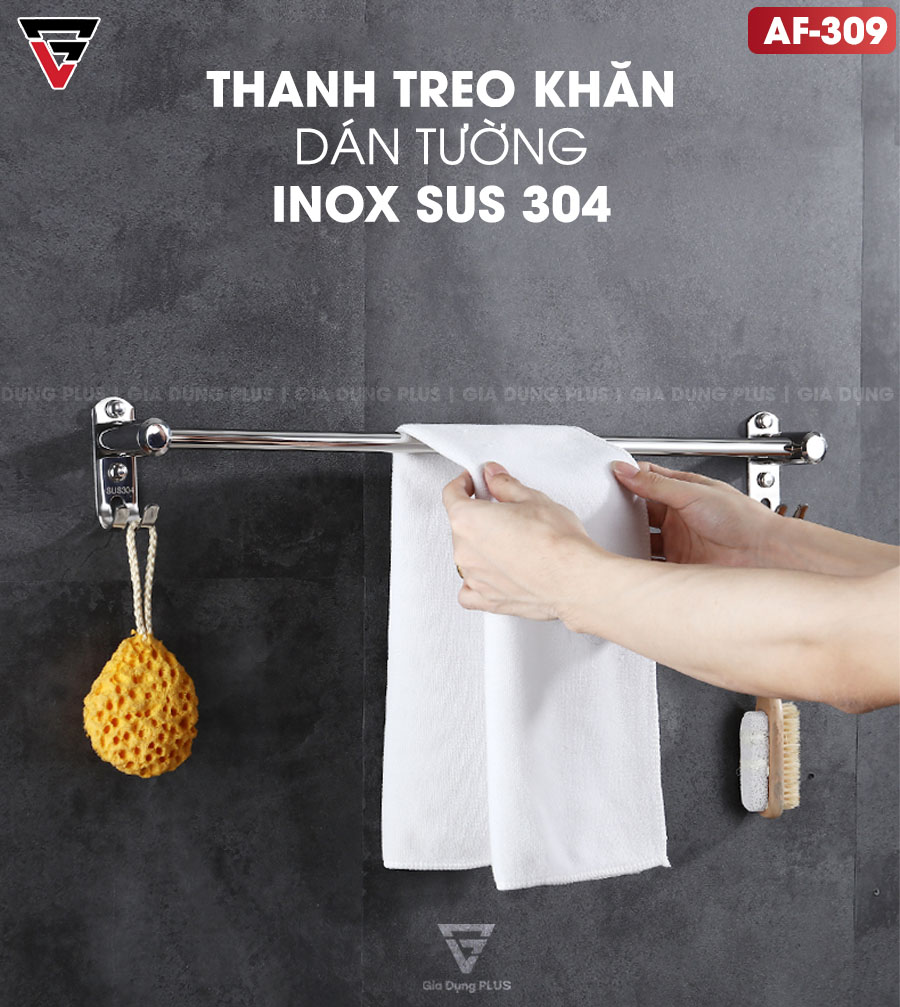 Thanh treo khăn tắm, khăn mặt inox 304 dán tường Moyang | Đẹp và sang trọng