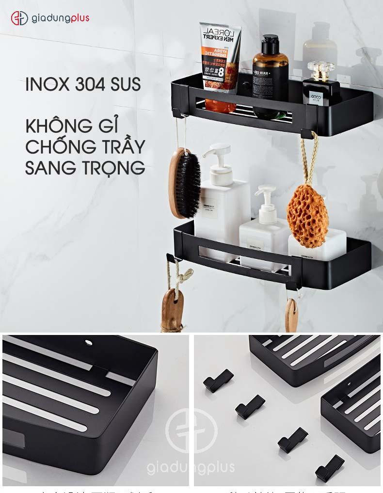 Kệ và các chi tiết của kệ đều được làm từ INOX 304