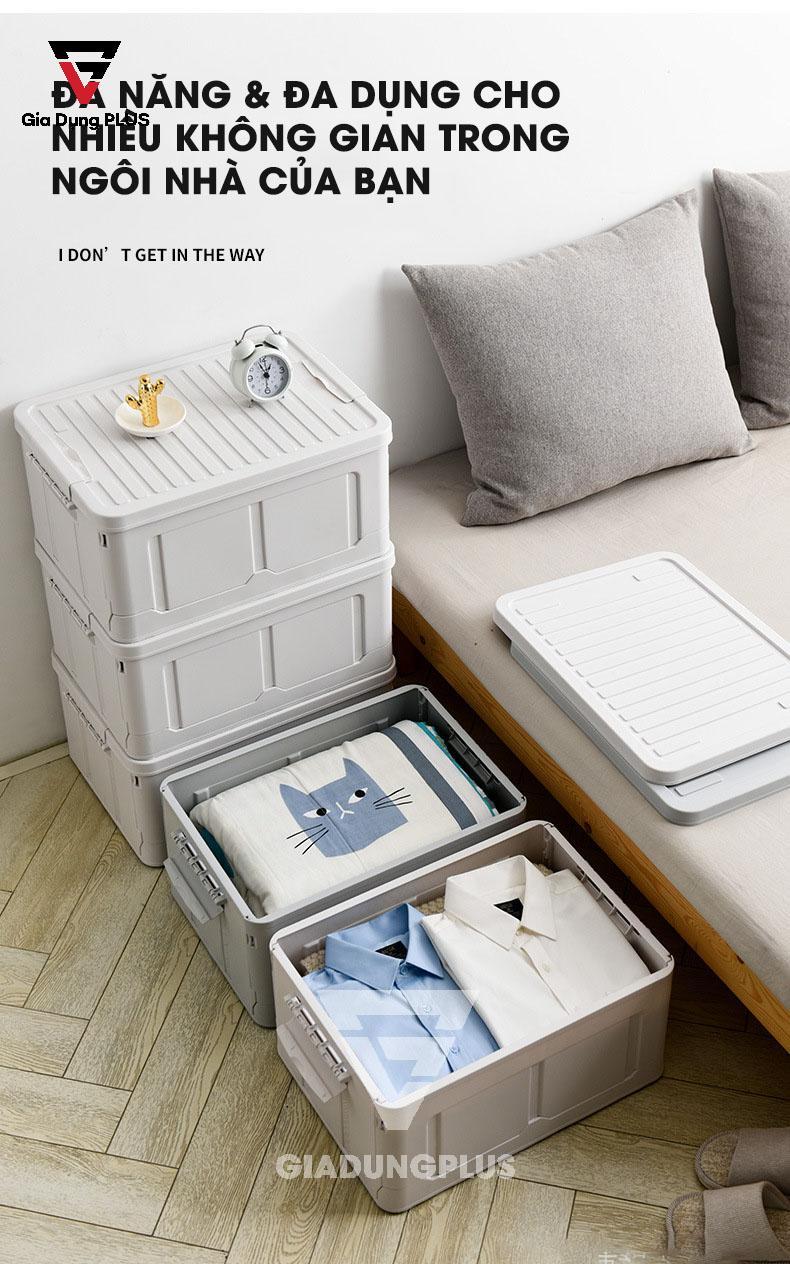 Thùng đựng đồ đa năng, gấp gọn thông minh nhựa PP ZhuangShong | Sử dụng cho phòng ngủ đựng quần áo