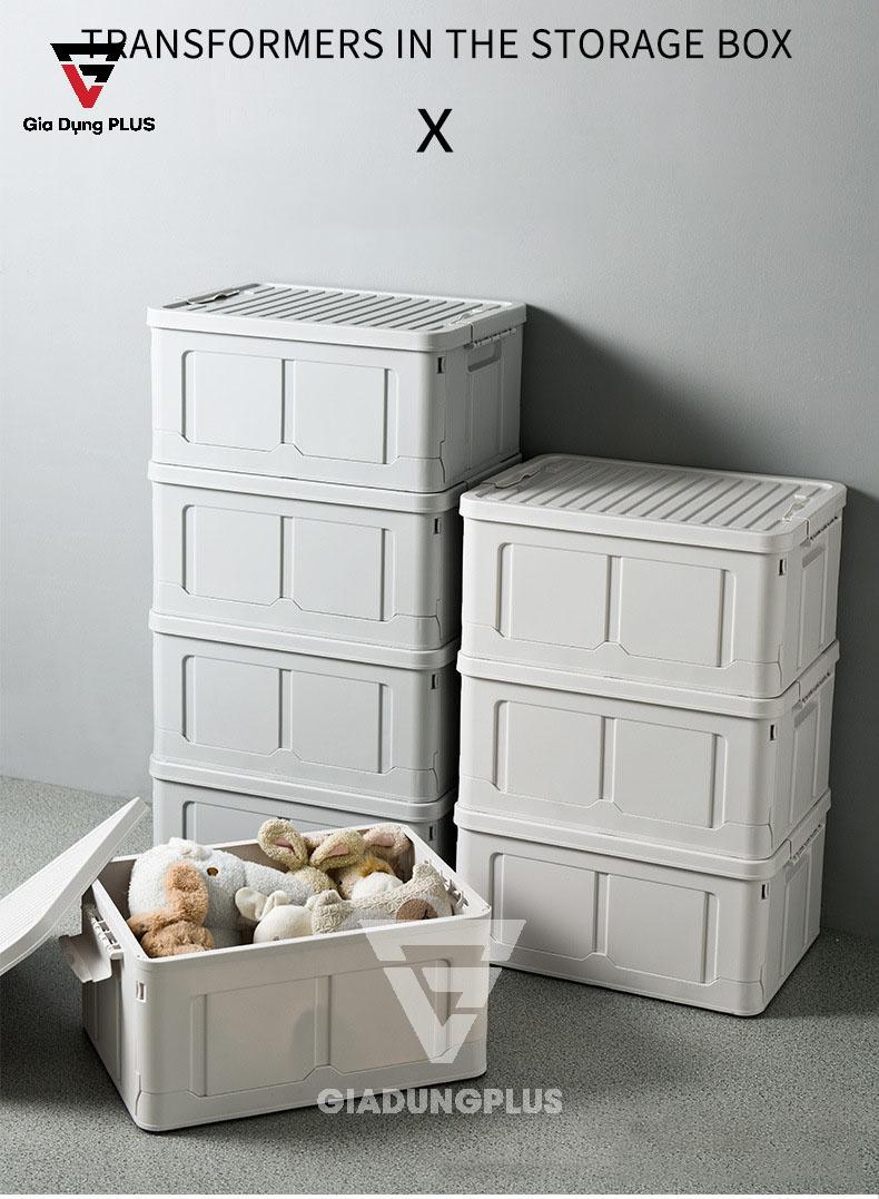 Thùng đựng đồ đa năng, gấp gọn thông minh nhựa PP ZhuangShong | Đựng đồ chơi trẻ em, gấu bông...