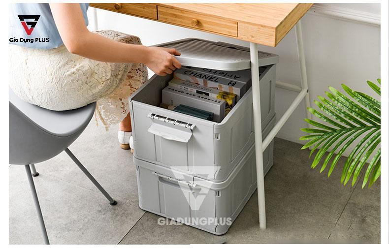 Thùng đựng đồ đa năng, gấp gọn thông minh nhựa PP ZhuangShong | Đựng sách, tài liệu cho phòng làm việc