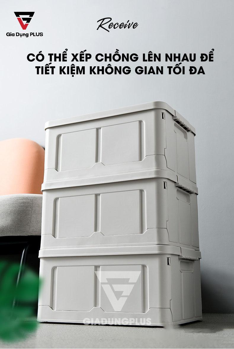 Thùng đựng đồ đa năng, gấp gọn thông minh nhựa PP ZhuangShong | Tiết kiệm không gian khi xếp chồng lên nhau