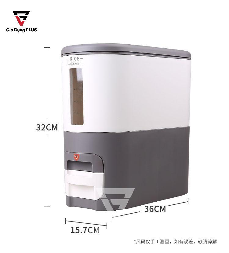 Thùng đựng gạo 6kg phong cách Nhật Bản của Jianxia | Kích thước