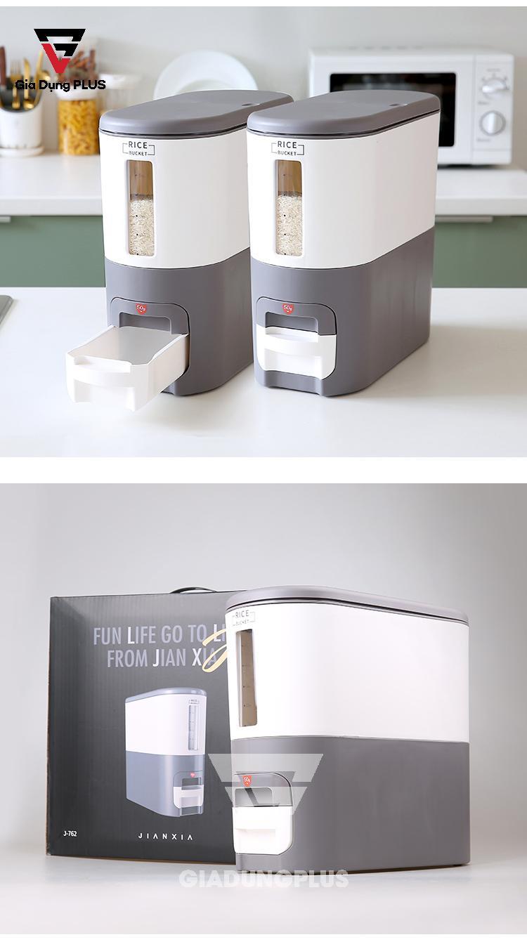 Thùng đựng gạo 6kg phong cách Nhật Bản của Jianxia | Mua ngay trên Gia Dụng Plus