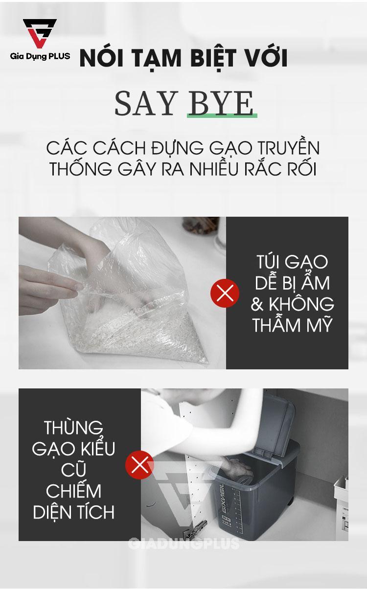 Thùng đựng gạo 6kg phong cách Nhật Bản của Jianxia | Các ưu điểm của thùng gạo thông minh