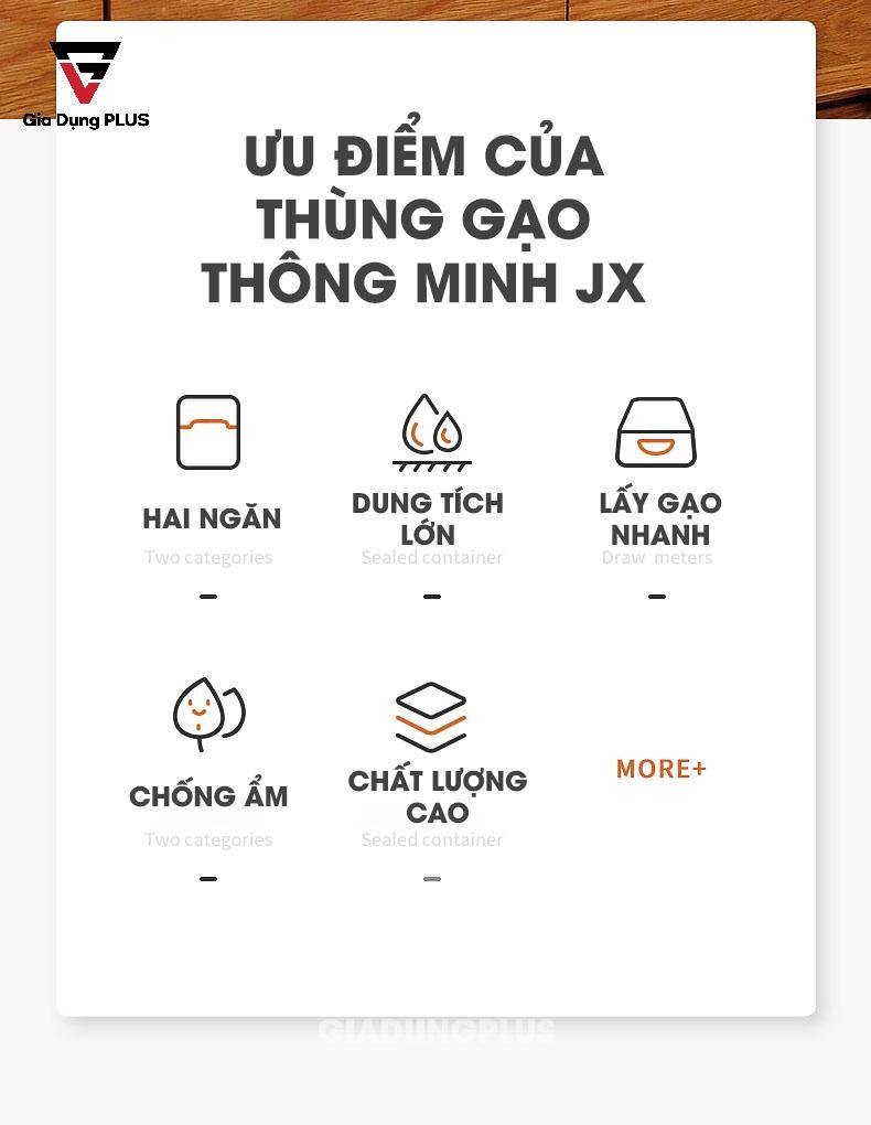 Thùng gạo thông minh hai ngăn 18kg Jianxia | 6 ưu điểm của thùng gạo thông minh