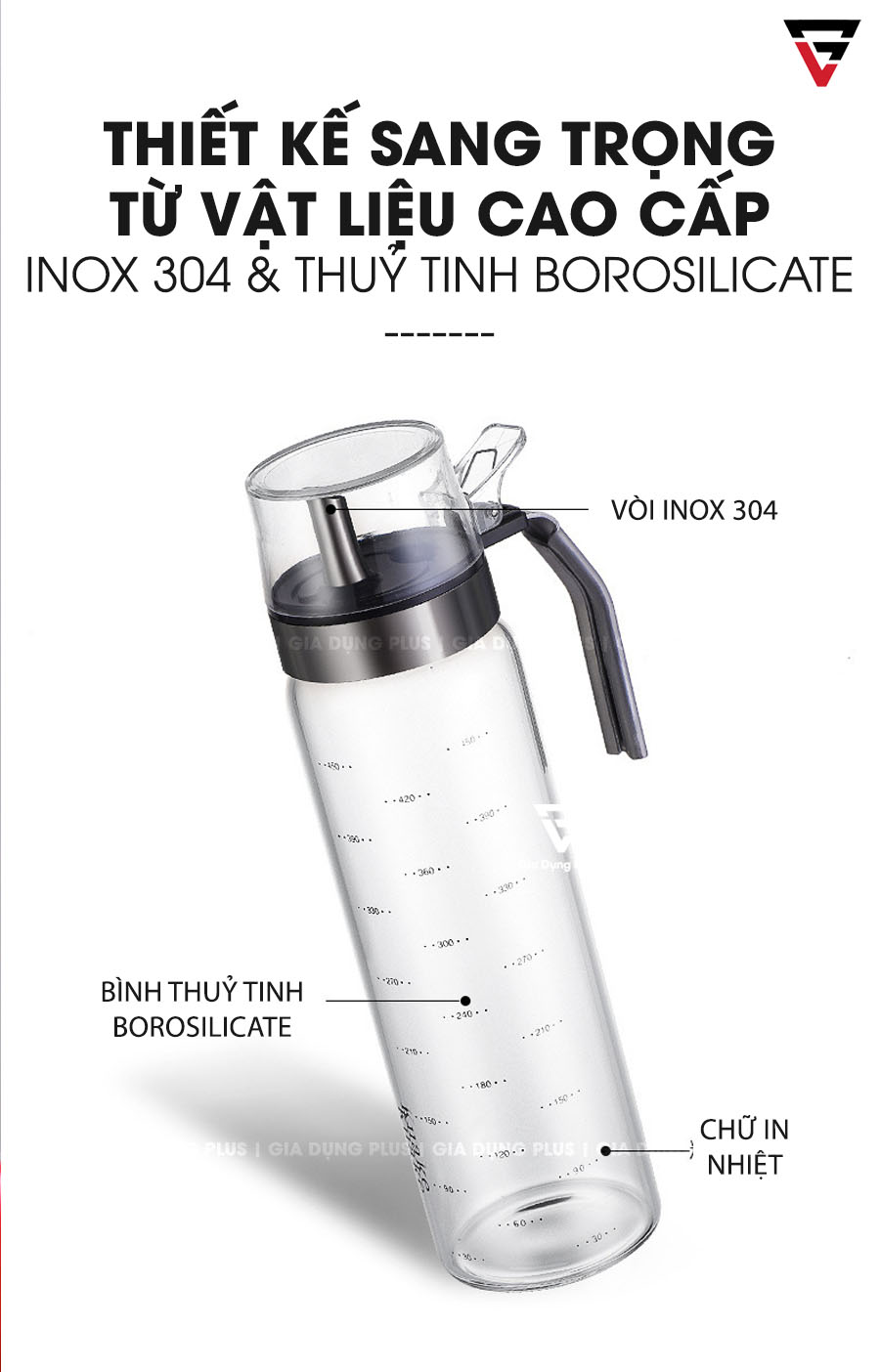 Cấu Tạo Thông Minh Của Chai Đựng Dầu Ăn, Nước Mắm Chống Rò Rỉ Thuỷ Tinh KUAKE