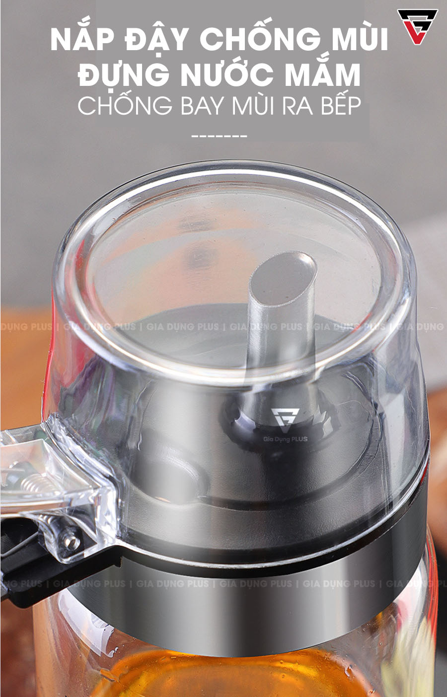 Chai Đựng Dầu Ăn, Nước Mắm Chống Rò Rỉ Thuỷ Tinh KUAKE Nắp Đậy Chống Bay Mùi Đựng Nước Mắm Rất Tuyệt Vời