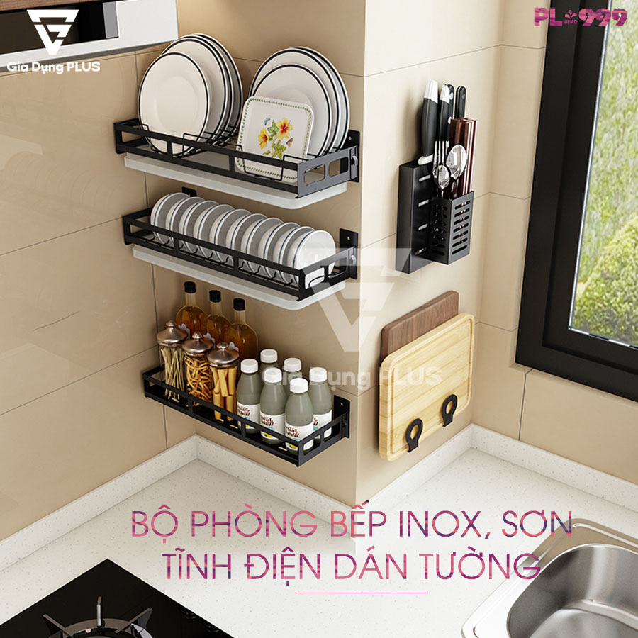 Bộ kệ nhà bếp INOX 304 | Treo tường, Thông Minh | GiaDụngPlus