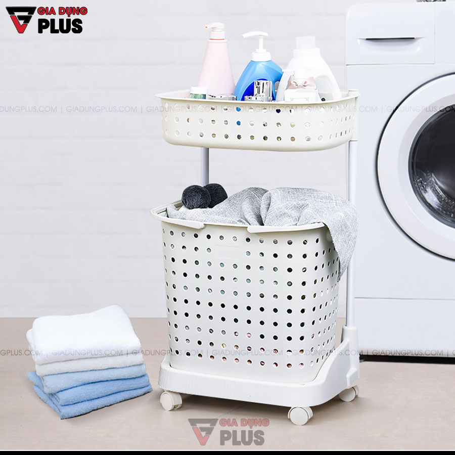 Giỏ Đựng Quần Áo Bẩn Nhiều Tầng, Có Bánh Xe Đẩy Cao Cấp Cho Phòng Tắm Gọn Gàng - gia dụng plus
