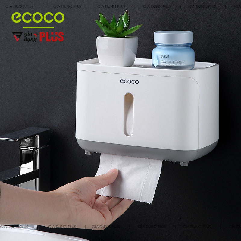 Hộp Đựng Giấy Vệ Sinh Chữ Nhật Một Ngăn Nhựa ABS Chống Thấm Nước Cao Cấp | Ecoco Chính Hãng - gia dụng plus