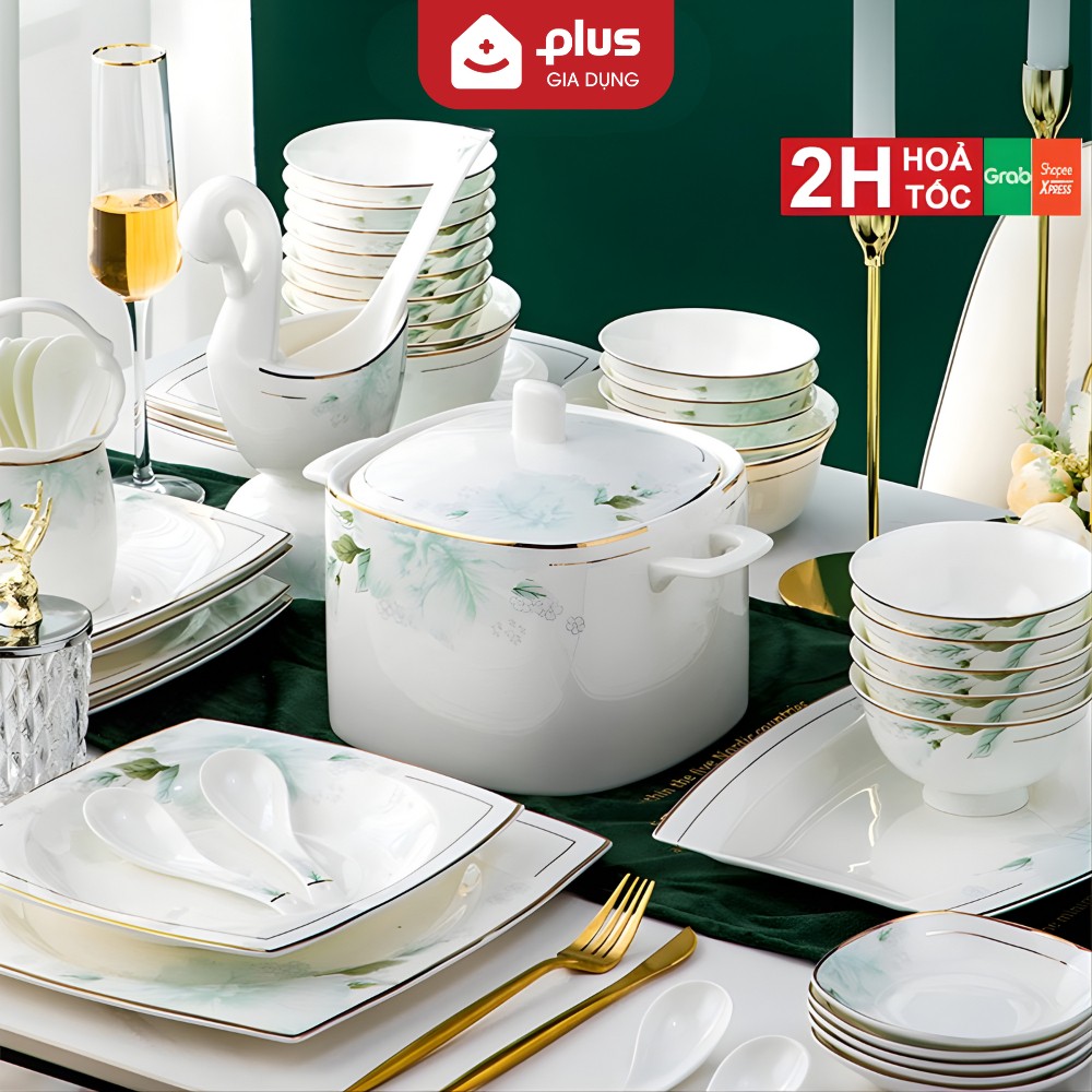 🔴OUTLET | Bộ chén bát sứ GIÓ XUÂN (Ten Miles Spring) cao cấp nhập khẩu