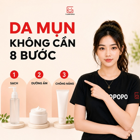 Routine tối giản 3 bước cho da dễ nổi mụn