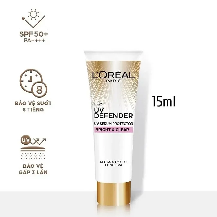 Kem Chống Nắng Nâng Tông Giảm Thâm Dạng Tinh Chất Loreal UV Defender Bright & Clear SPF50+ 15ml