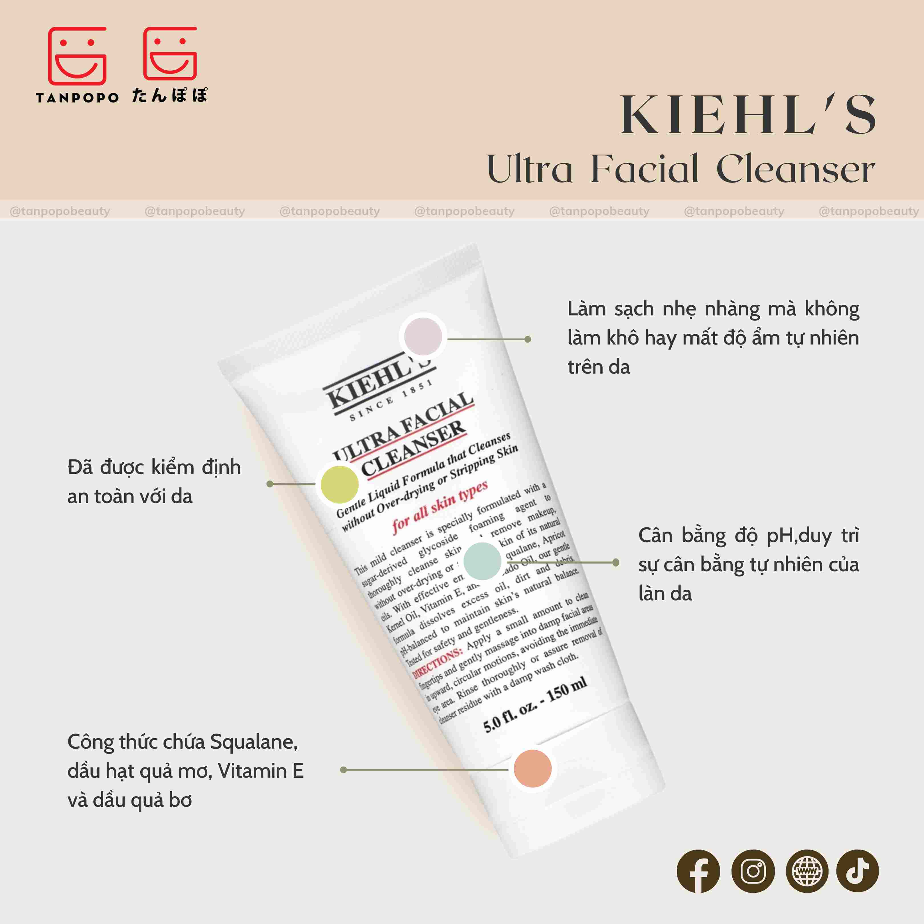 Sữa Rửa Mặt Kiehl's Ultra Facial Cleanser 150ml