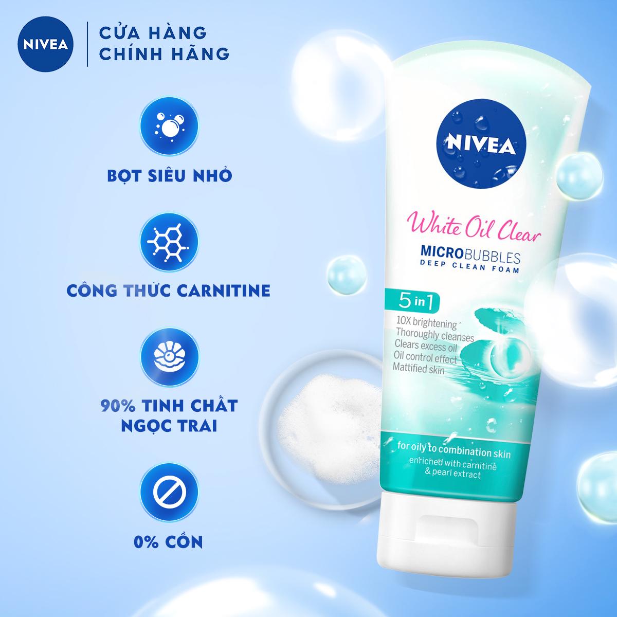 Sữa Rửa Mặt Dành Cho Nữ Nivea 5 in 1 White Oil Clear 100g