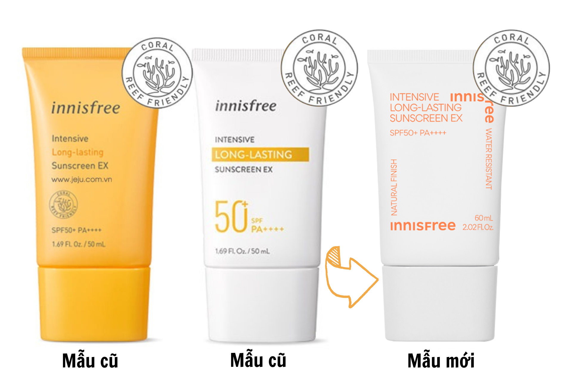 Kem Chống Nắng Innisfree Intensive Long Lasting SPF50 50ml (Mẫu Mới 2023)