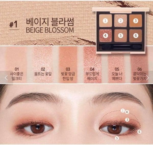 Bảng Màu Mắt 6 Ô Etude House Heart Blossom
