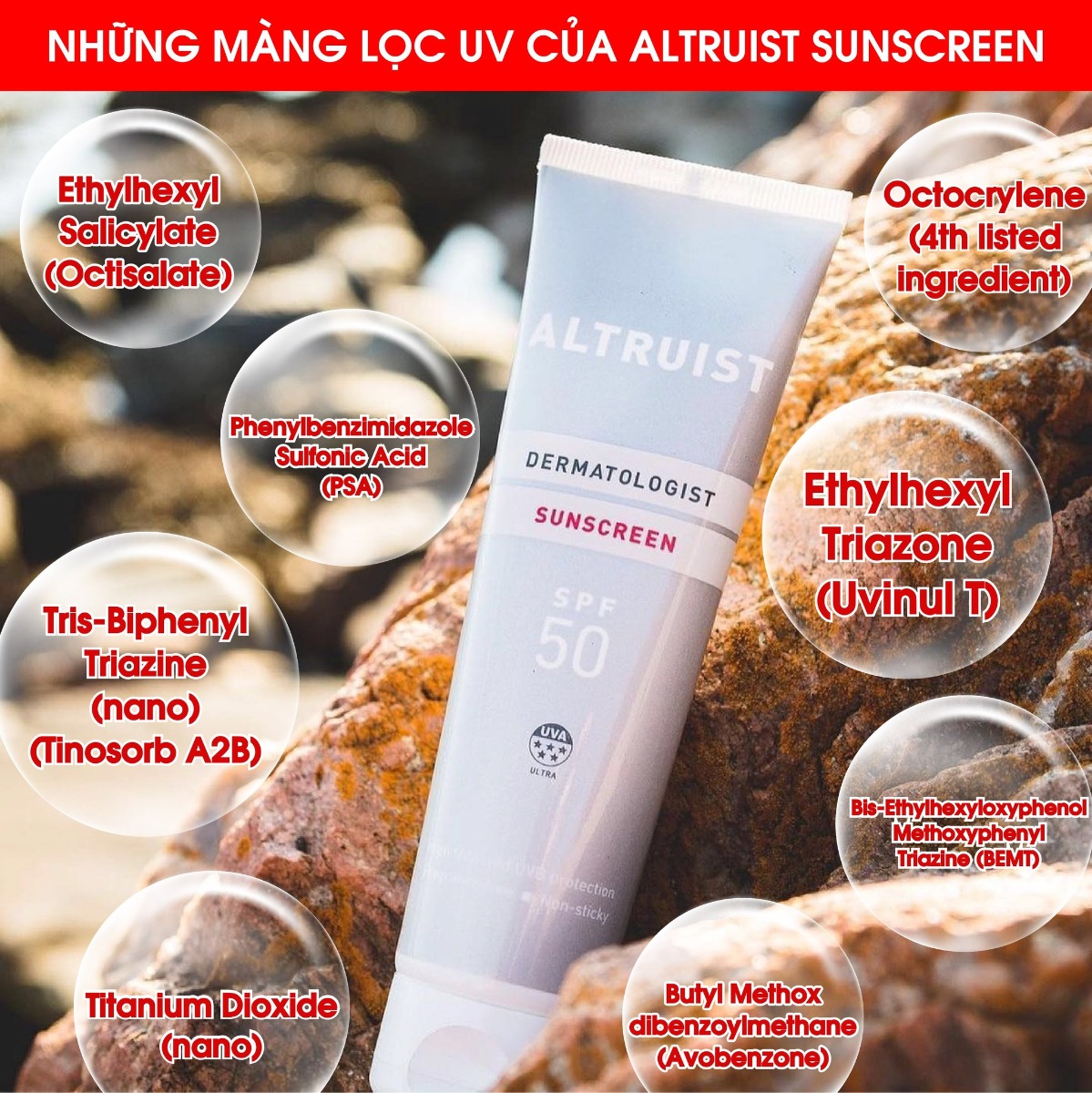 Kem Chống Nắng Altruist Dermatologist Sunscreen SPF 50 PPD 52 100ml