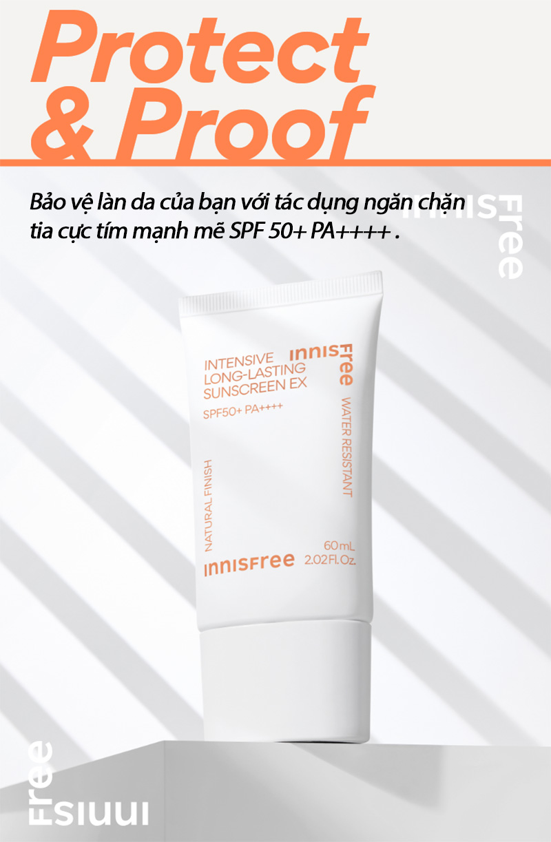 Kem Chống Nắng Innisfree Intensive Long Lasting SPF50 50ml (Mẫu Mới 2023)