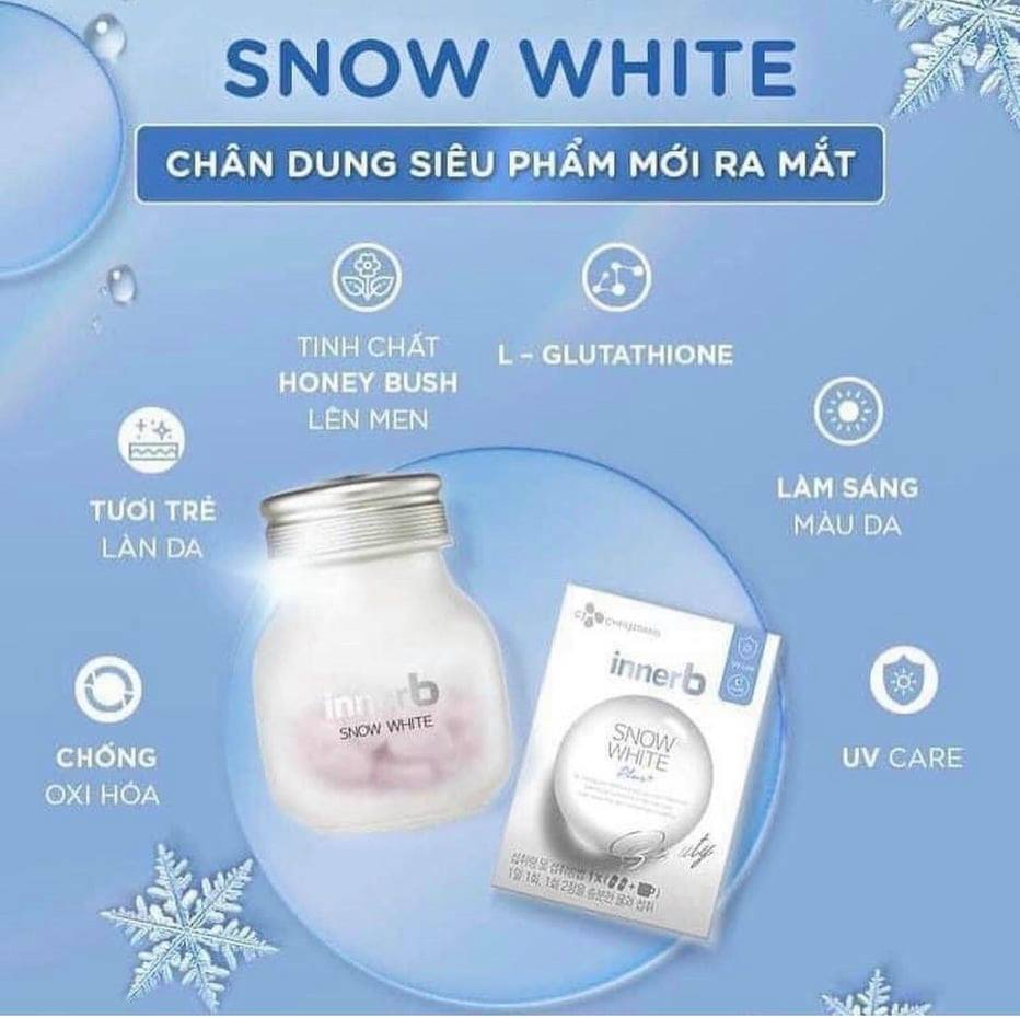 Thực Phẩm Bảo Vệ Sức Khỏe InnerB Snow White Hỗ Trợ Sáng Da 28g 56 Viên