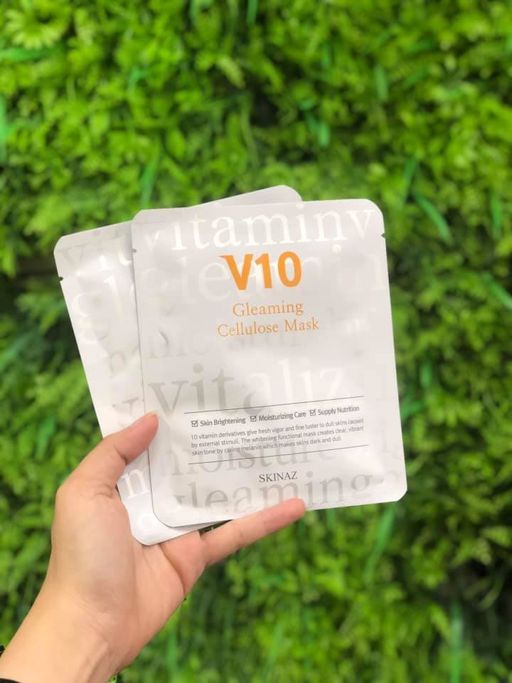 Mặt Nạ Giấy Dưỡng Trắng Skinaz V10 Gleaming Cellulose Mask