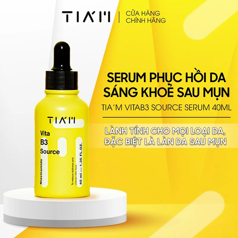 Tinh Chất Dưỡng Trắng Phục Hồi Cho Da Dầu Mụn Nhạy Cảm TIA'M Vita B3 Source (10% Niacinamide + 2% Arbutin) 40ml