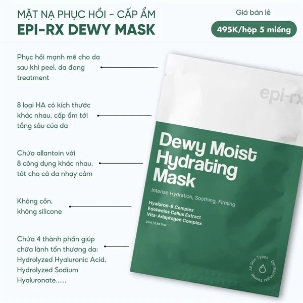 Mặt Nạ Giấy Phục Hồi Cấp Ẩm Cho Da Epi-Rx Dewy Moist Hydrating Mask