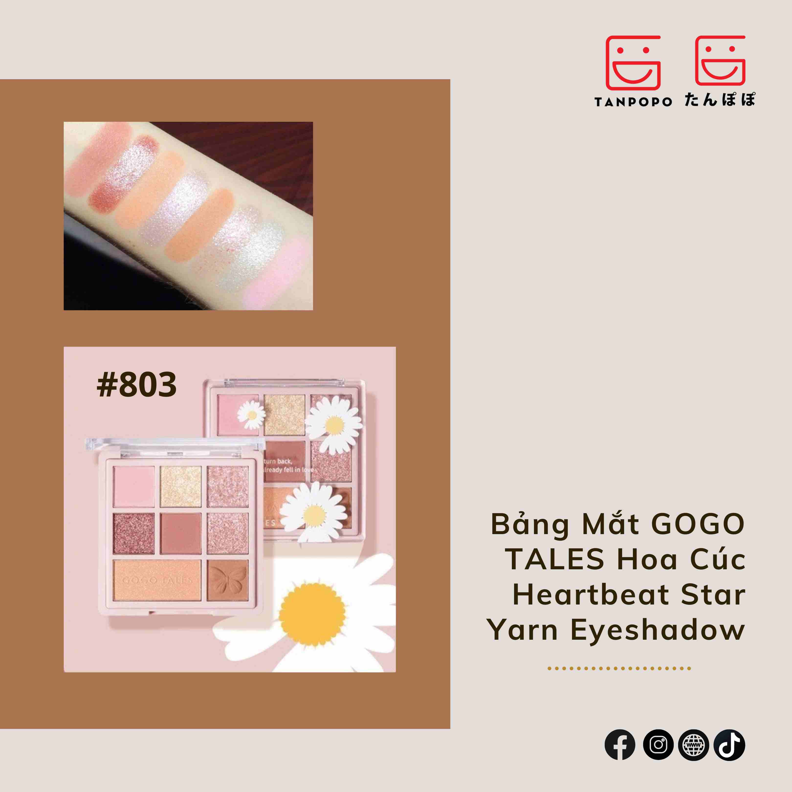Bảng Phấn Mắt 8 Ô Gogo Tales Hearbeat Star Yarn 12.5g