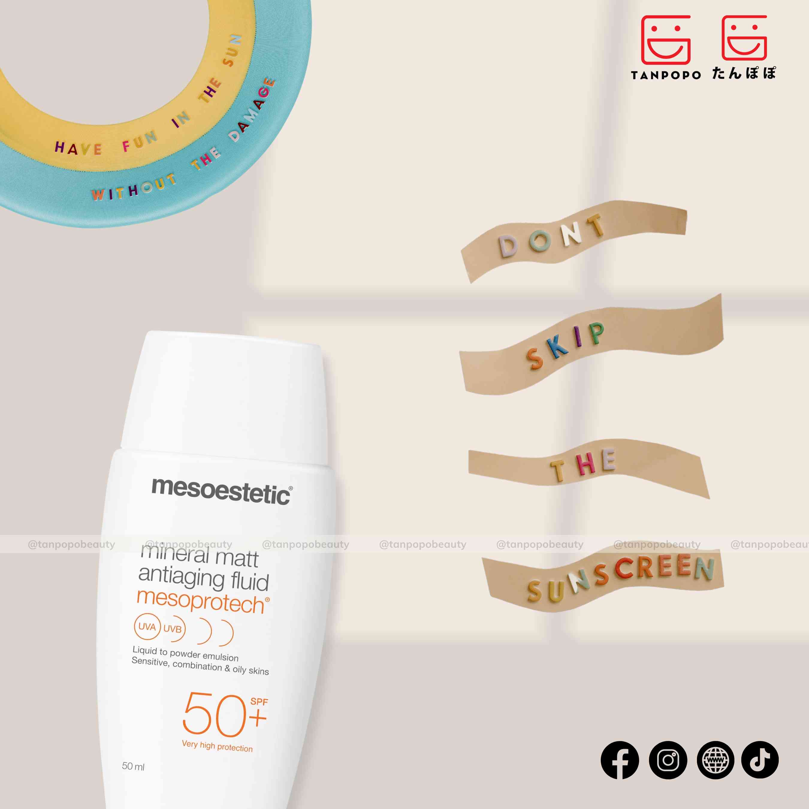 Kem Chống Nắng Mesoestetic Mineral Matt Antiaging Fluid Mesoprotech SPF50+ 50ml