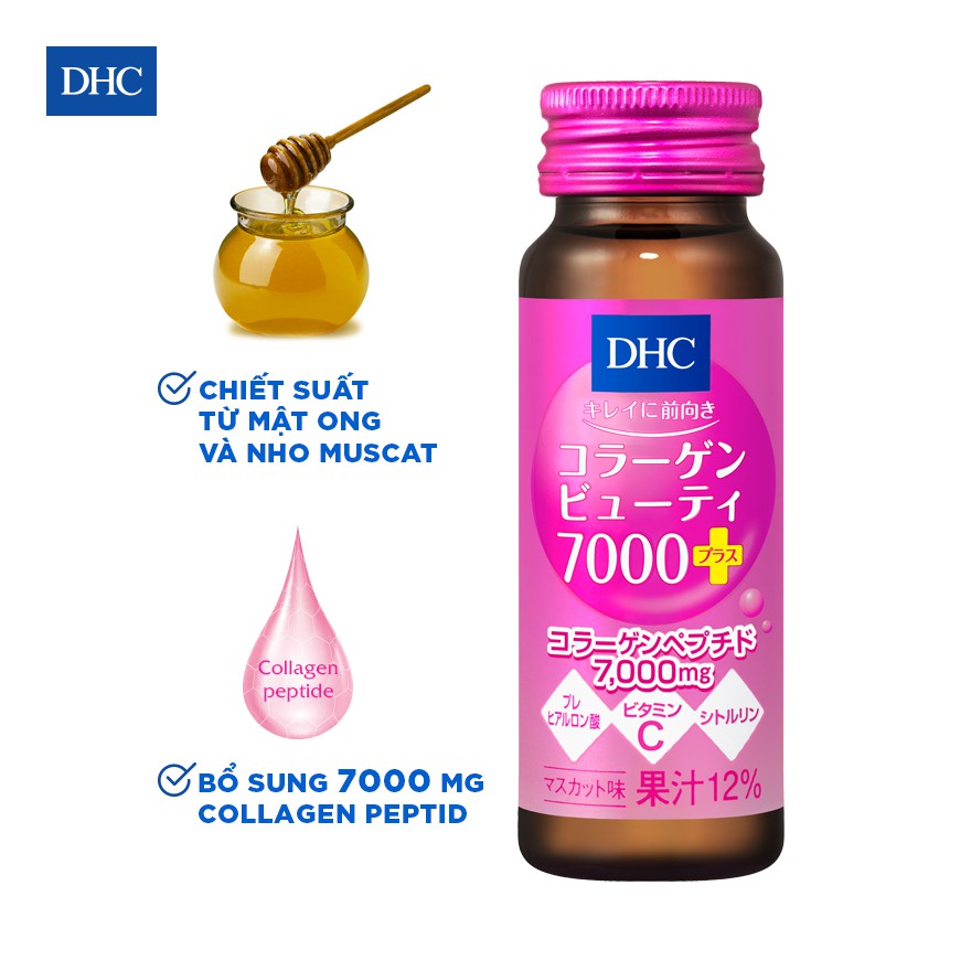 Nước Uống Bổ Sung Collagen DHC Beauty 7000 Plus (10chai x 50ml)