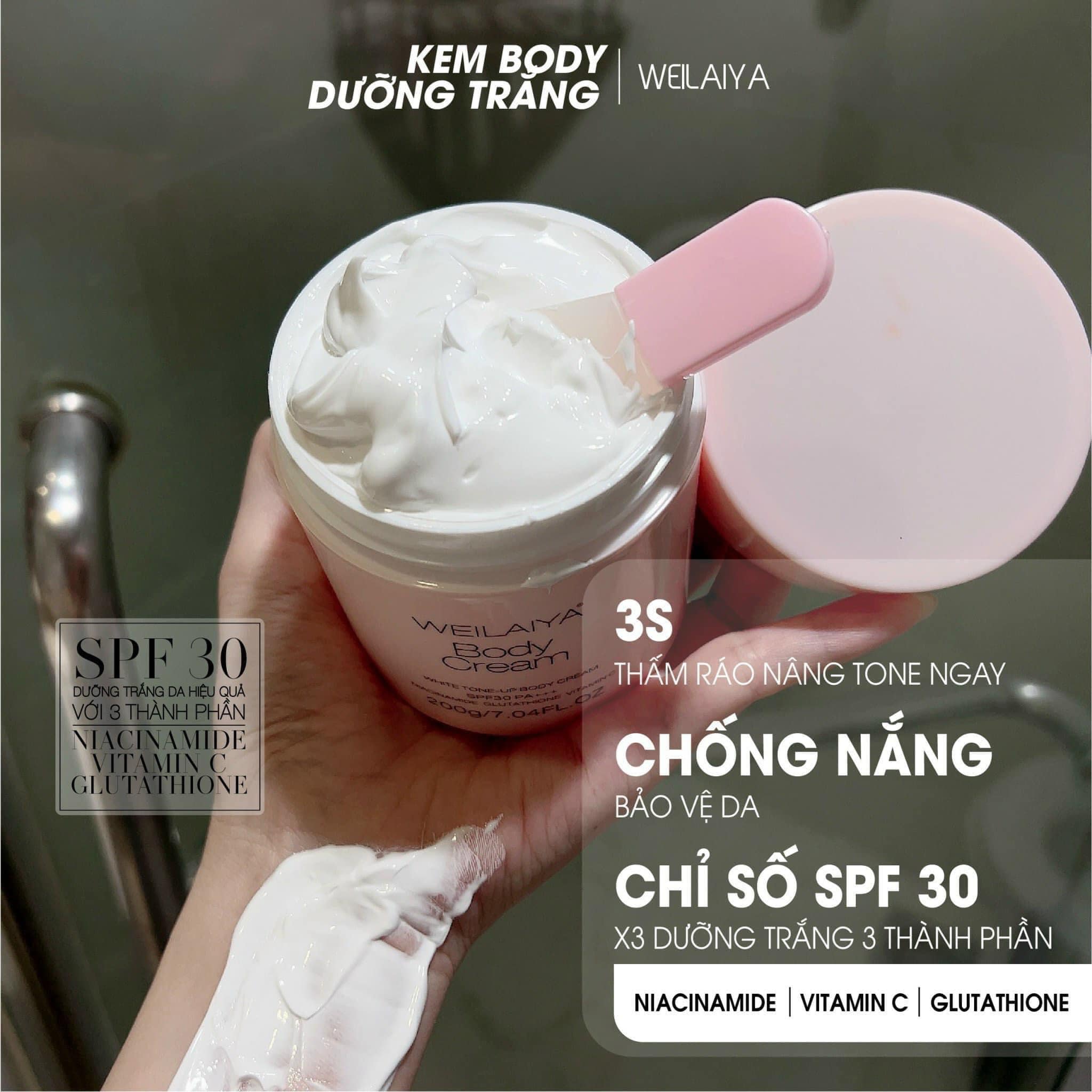 Kem Dưỡng Trắng Da Nâng Tông Weilaiya White Tone - Up SPF30 200g