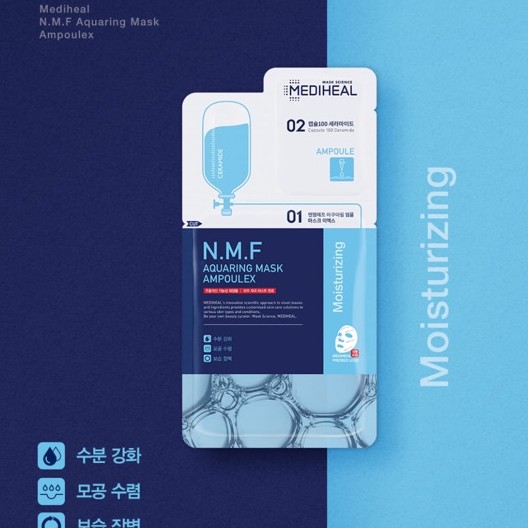 Mặt Nạ Giấy 2 Bước Mediheal N.M.F Aquaring Mask Ampoulex