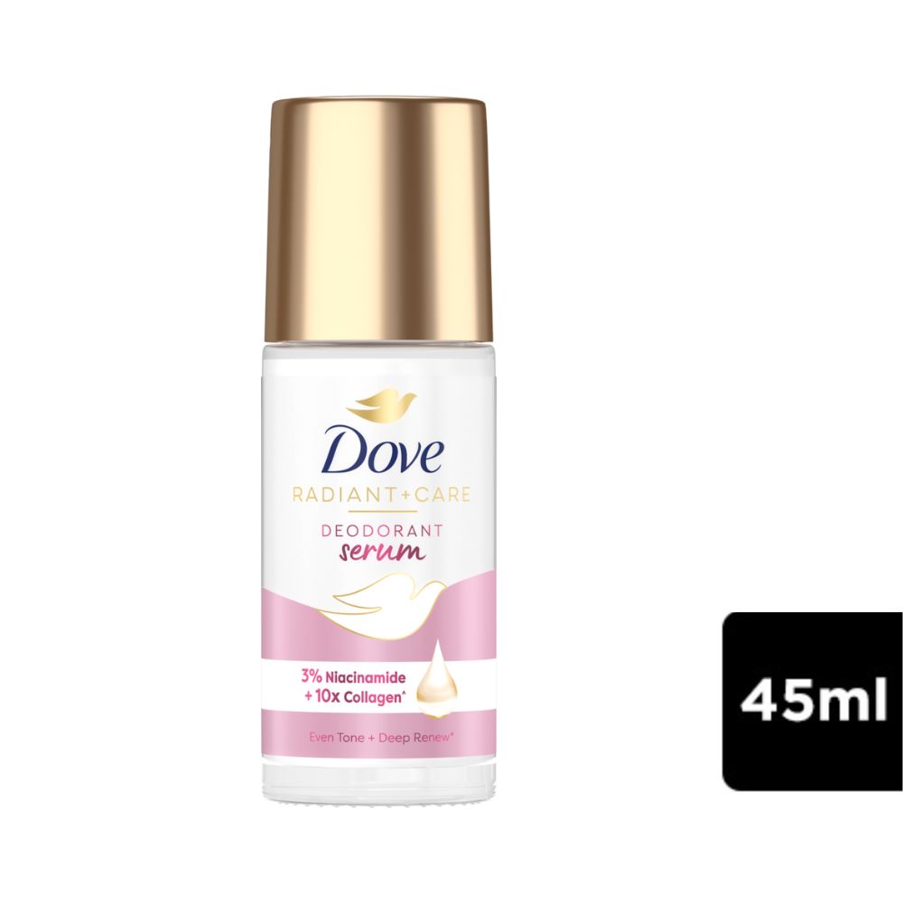 Lăn Khử Mùi Nữ Dove Tinh Chất Radiant+Care Deodorant Serum 45ml