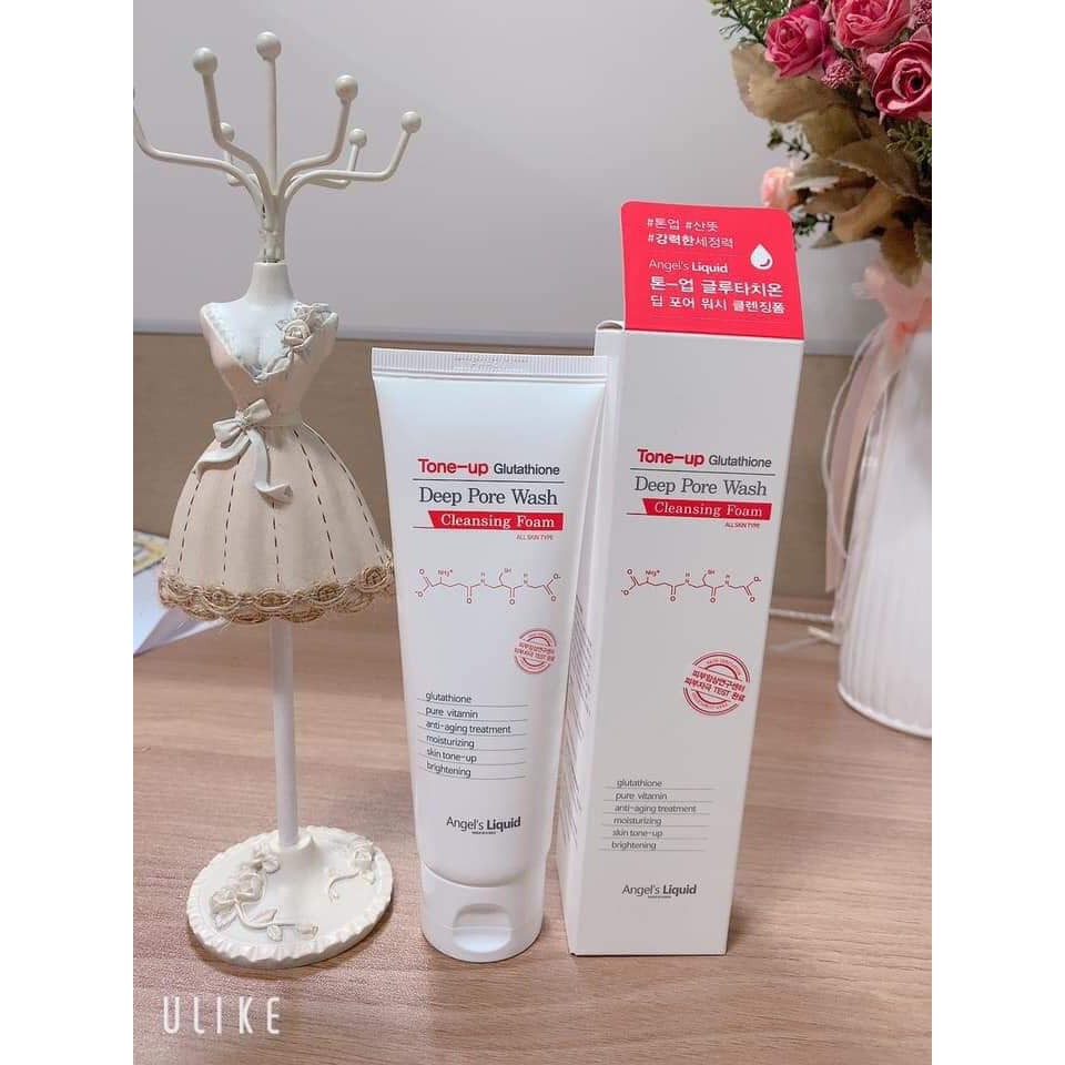 Sữa rửa mặt Angel's Liquid Tone-up Glutathione Deep Pore Wash 120ml