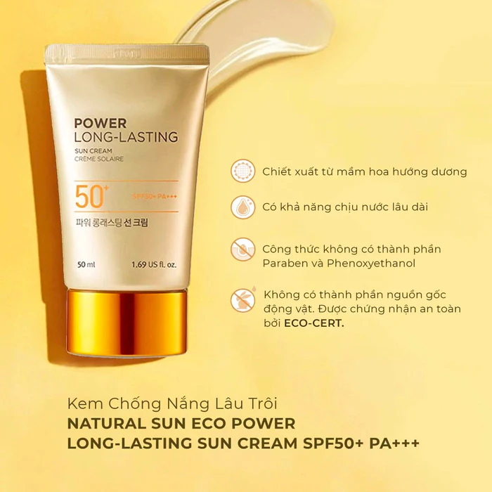 Kem Chống Nắng The Face Shop Power Long-Lasting Sun Cream SPF50+ PA+ 50ml