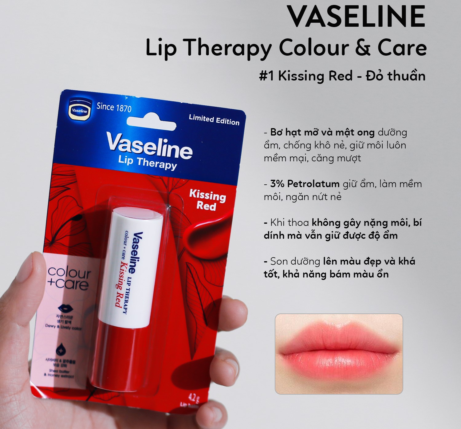 Son Dưỡng Có Màu Vaseline Colour & Care Lip Therapy 4.2g