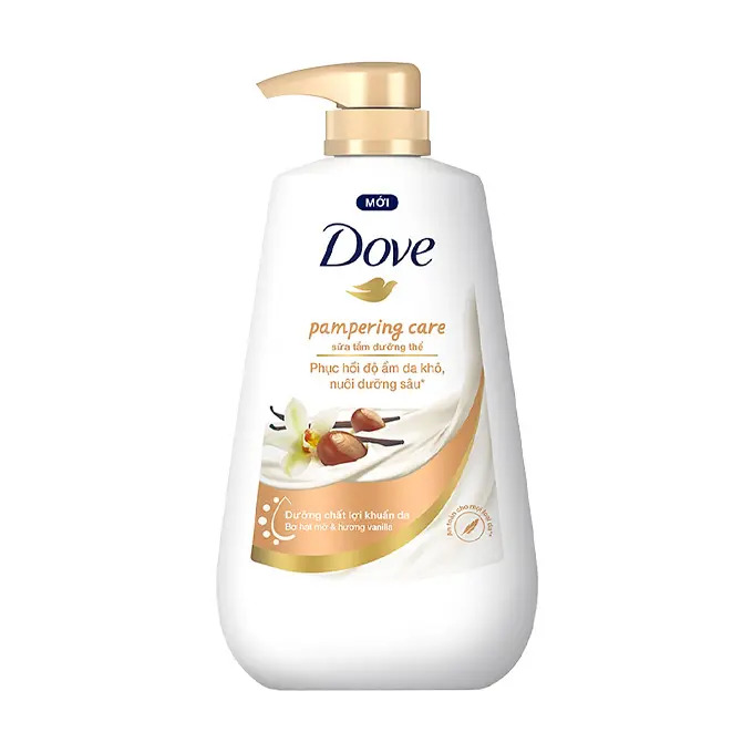 Sữa Tắm Dưỡng Thể Phục Hồi Độ Ẩm Da Dove Pampering Care 500g - Bơ Hạt Mỡ & Hương Vanilla