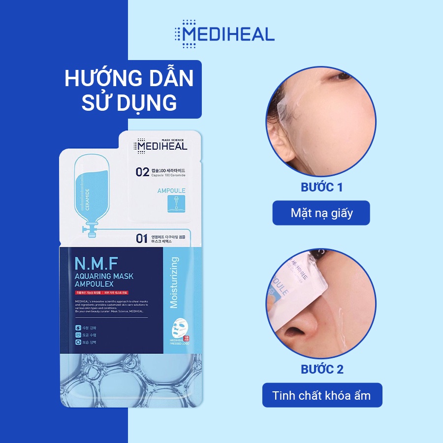 Mặt Nạ Giấy 2 Bước Mediheal N.M.F Aquaring Mask Ampoulex