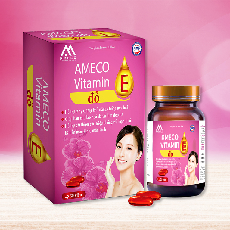 Viên Uống Vitamin E Đỏ AMECO (30 Viên)