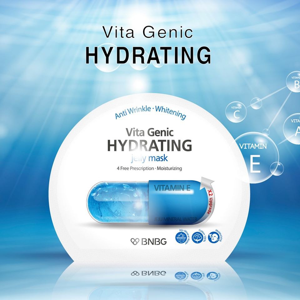 Mặt Nạ Giấy BNBG Vita Genic Hydrating Jelly Mask Vitamin E X2 Upgrade