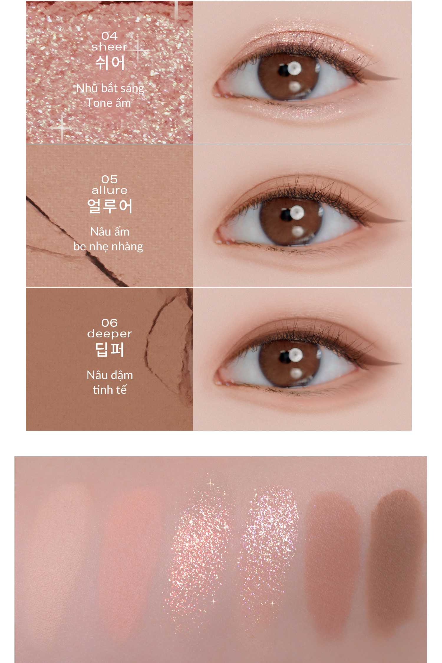 Bảng Phấn 6 Màu BBIA Ready To Wear Eye Palete 5g - 01 Nude Blush